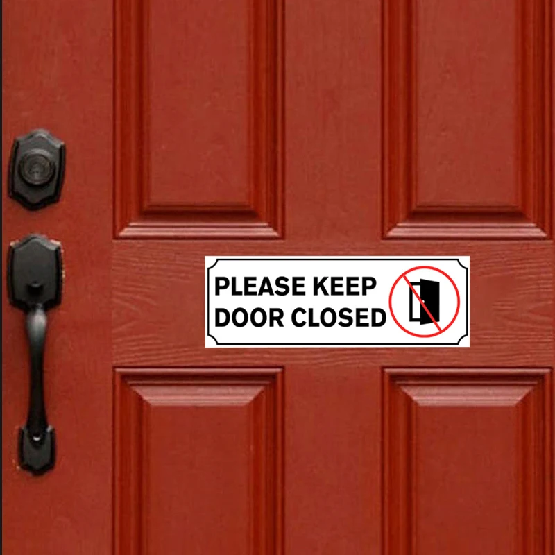 

Keep Door Closed Sticker PVC Safety Reminder Decal Office Bathrooms Storage Rooms Waterproof Long Term Use Easy Removal Door