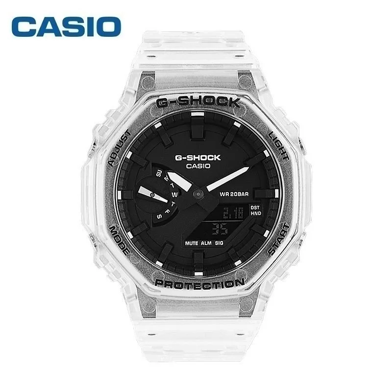 Casio GA-2100 Men\'s Watches Transparent Color Series Glacier Fashion G SHOCK Outdoor Shockproof Sports LED Display Men\'s Watch