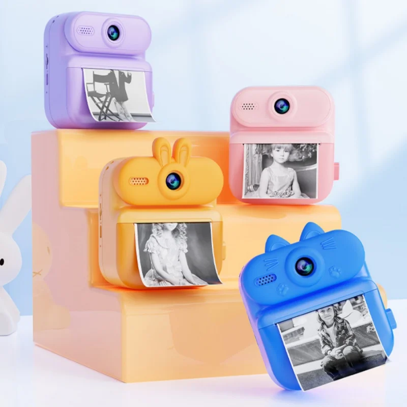 Câmera Instantânea HD para Crianças com Impressora, Timer, Fotos e Vídeos, Presente para Estudantes, Gravador de Vídeo Portátil