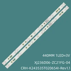 LED Backlight strip 6 lamp For XJ236D06-ZC21FG-04 303XJ236035 CRH-K243535T020654I-Rev1.1 GS Vios Vtv23615a Vtv23615c Vtv23615b