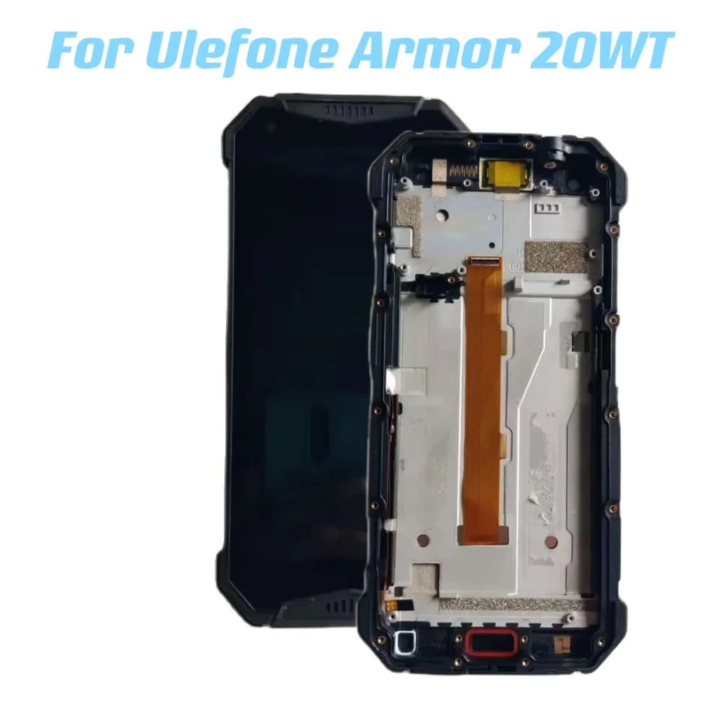 

Original For Ulefone Armor 20WT Cell Phone Touch LCD Display Screen Assembly Digitizer With Black Frame +Fingerprint Sensor FPC