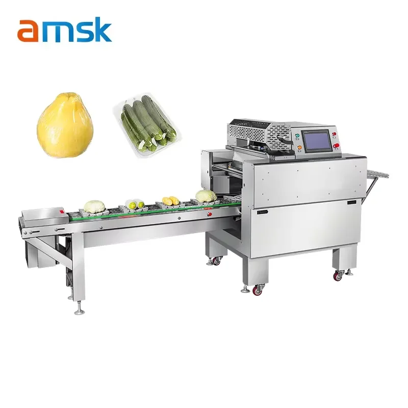 AR25 Multifunctional Automatic Plastic Wrap Packaging Machine Weighing and Product Coding Vegetable Plastic Wrap Packaging