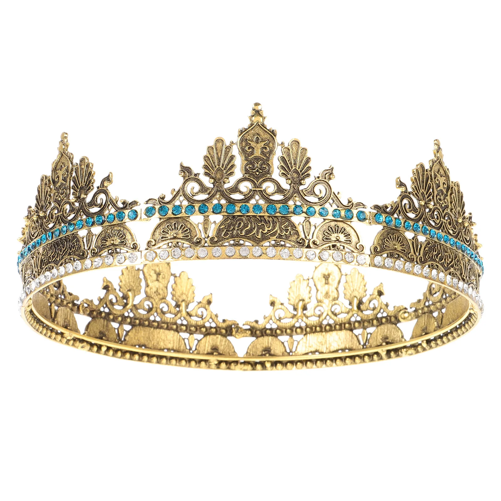 Couronne Rétro pour Homme en Alliage de Zinc, Accessoire Cheveux pour Mariage, Bal de Promo, Fête, Cosplay, Costume – Couronnes Dorées pour Hommes