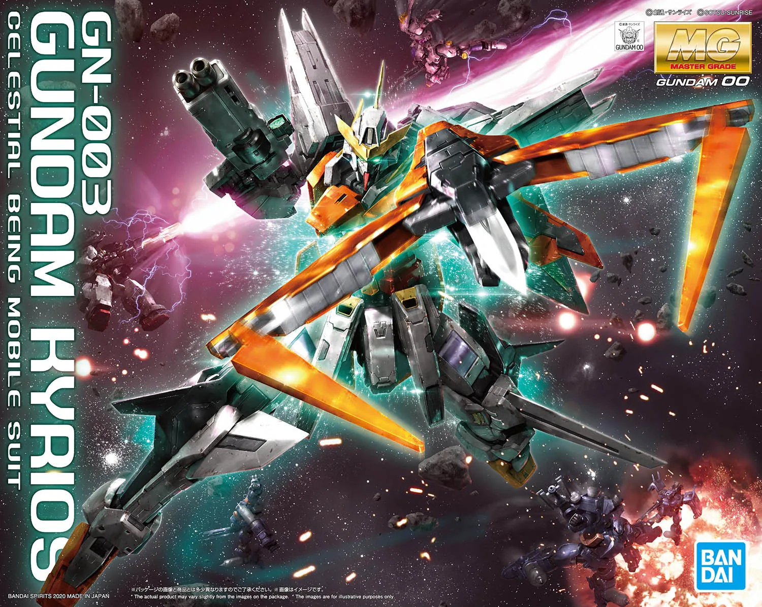 Bandai Original box MG 1/100 GN-003 GUNDAM KYRIOS Anime Action Figure Assembly Model Toys  Gifts  Collectible Model Ornaments