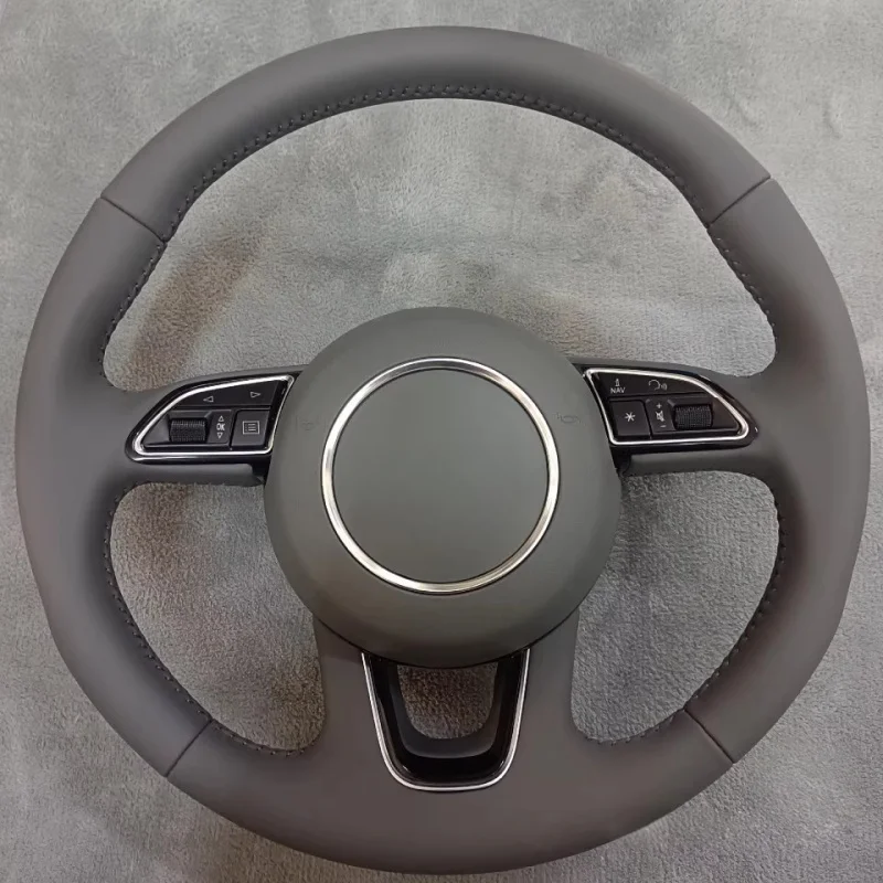 

Grey leather For Audi A3 A4 A5 A7 A6L A4L Q5 Q3 Q7 A8 2003-2019 8P 8V B8 C7 D4 Upgrade Custom Grey Leather Sport Steering Wheel