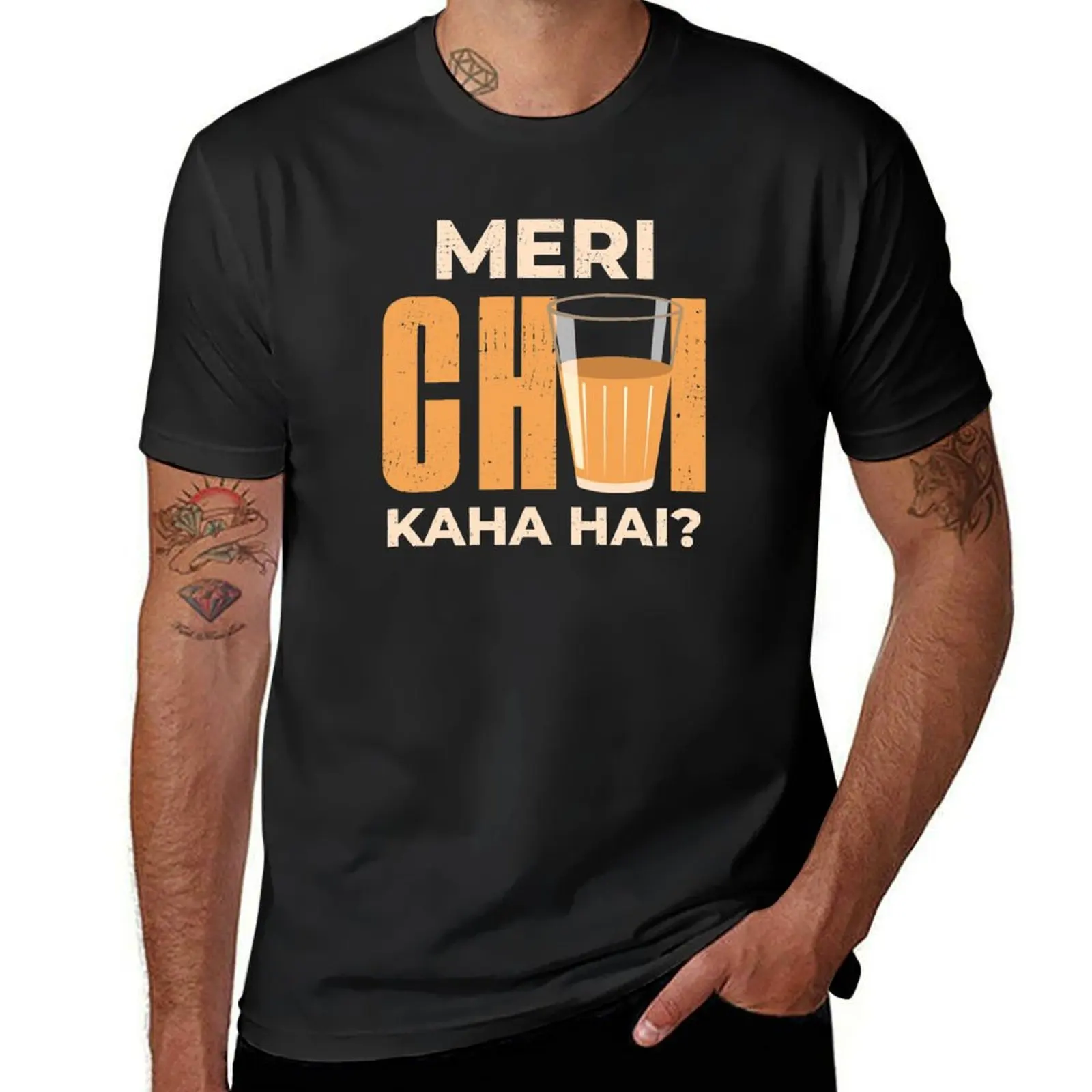 Funny Chai Hindi Quote T-Shirt Aesthetic clothing quick-drying heavyweights plain white t shirts men