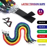 11 PCS Tube Resistance Bands Set 100 LB with Protective Nylon Sleeves Fitness Elastic Bands for Home Training Workout Equipment