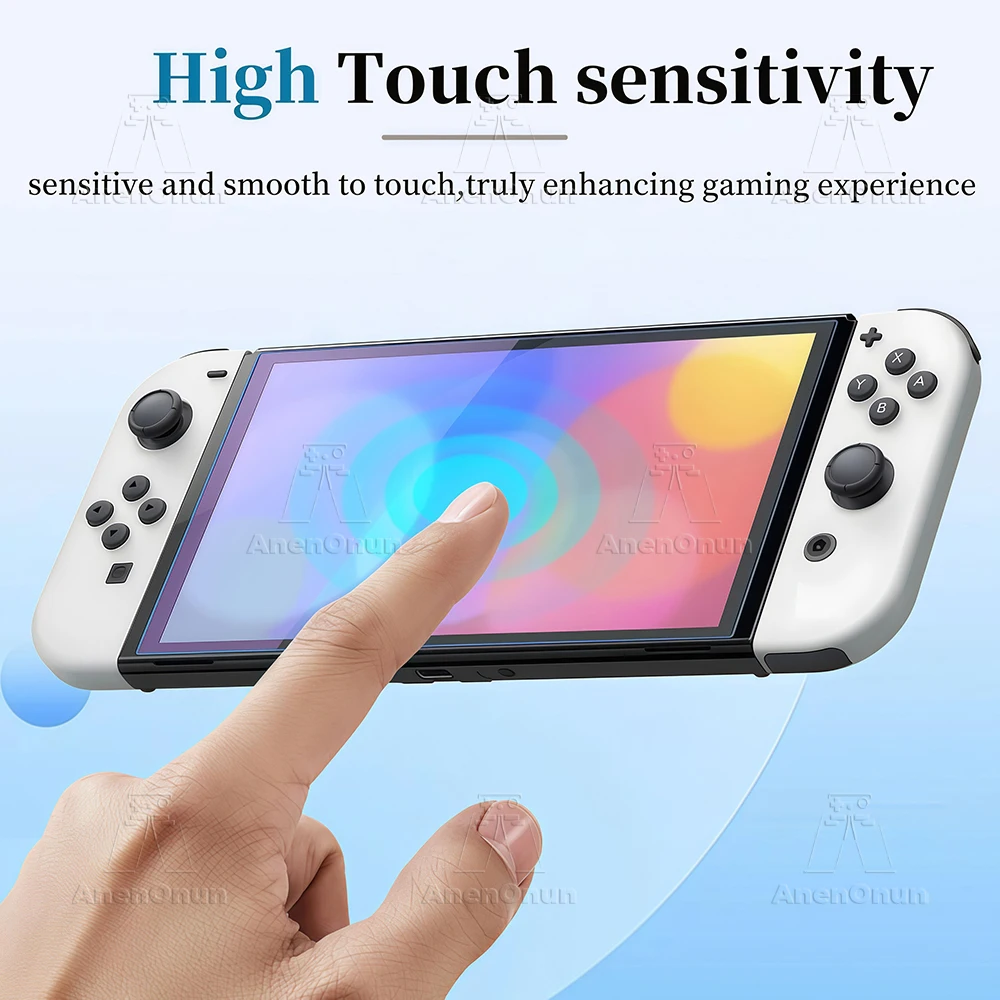 Ultra HD Anti-Blue Light Tempered Glass for Switch OLED Shatterproof Anti-Scratch Anti-Fingerprint 9H Hardness Screen Protector