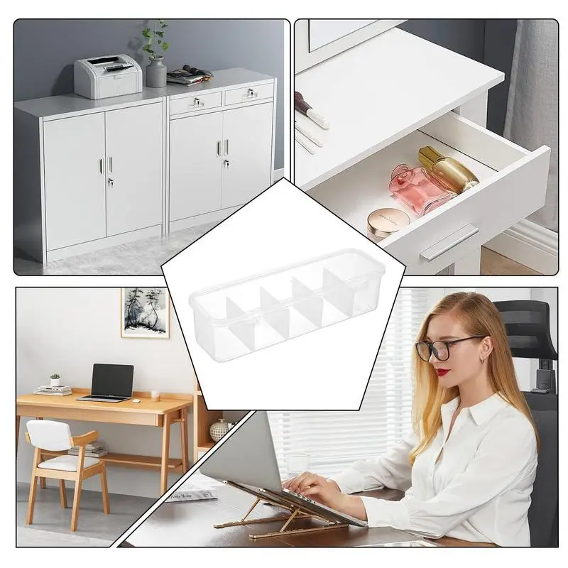 Clear Drawer Organizer Drawer Compartment Box Transparent Charger Cable Cord Earrings Storage Box Accessories Storage Supplies