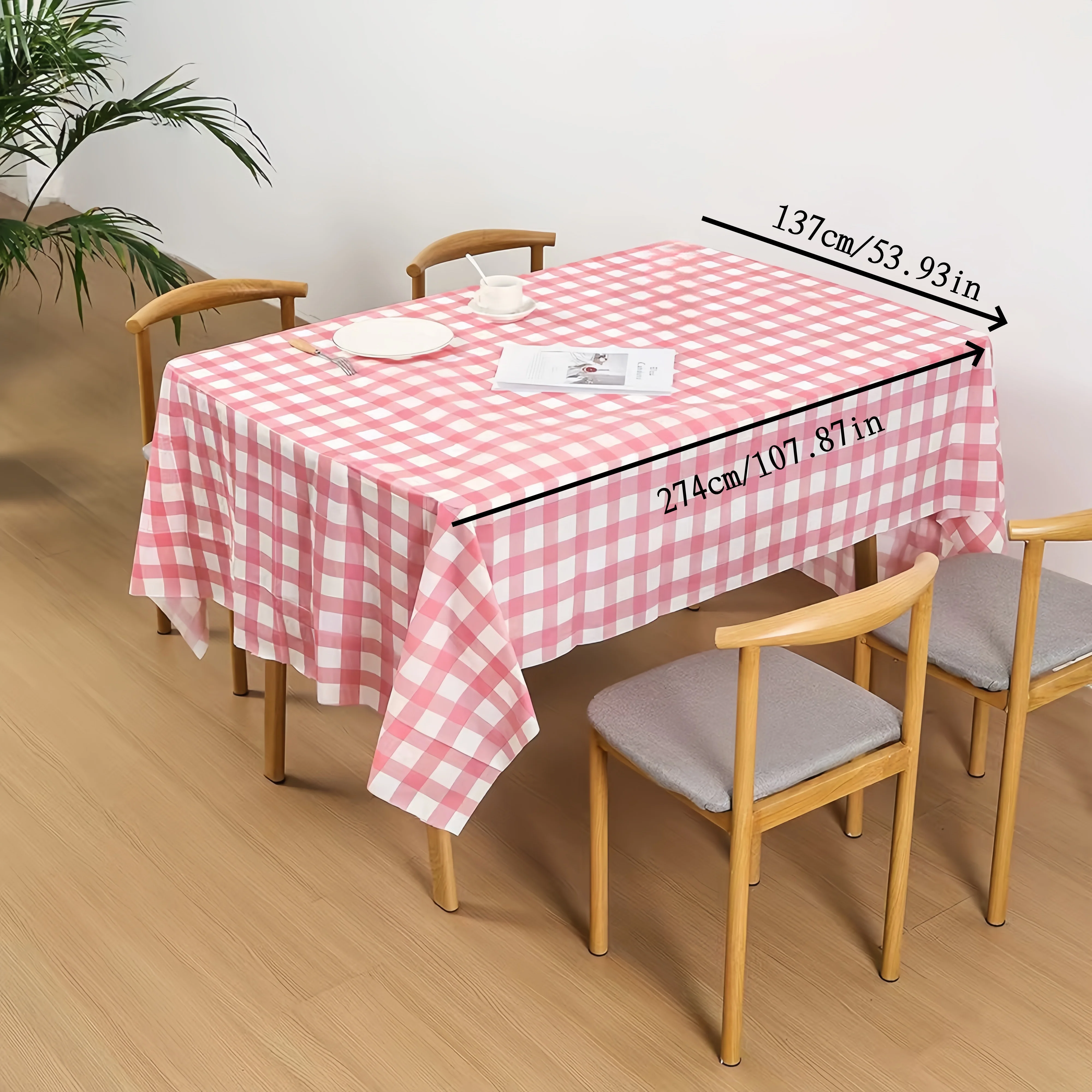 1pc 137x274cm One-time Personality-patterned Tablecloth, Kitchen Wedding Festival Table Decoration Cloth, Outdoor Picnic Cloth
