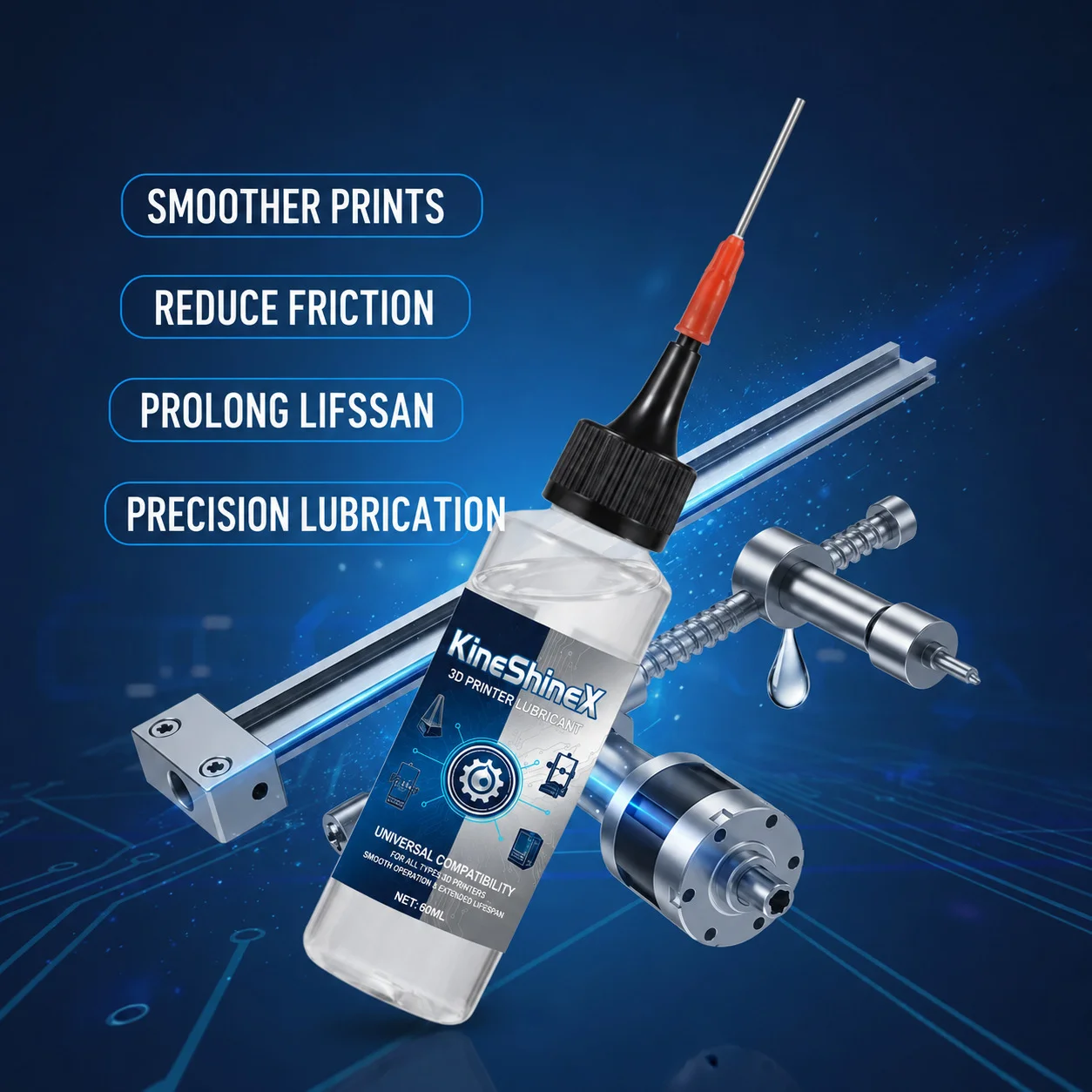 3D Printer Gear and Rail Lubricant Maintenance Oil Protects the 3D Printer's Lubricant
