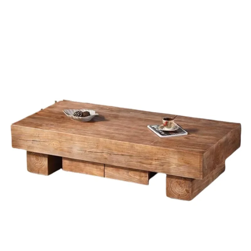 

Средневековый шкаф для телевизора из массива дерева, журнальный столик, ретро-бревенный цвет, гостиная с ящиками, короткий шкаф для телевизора, мебель для отеля B & B