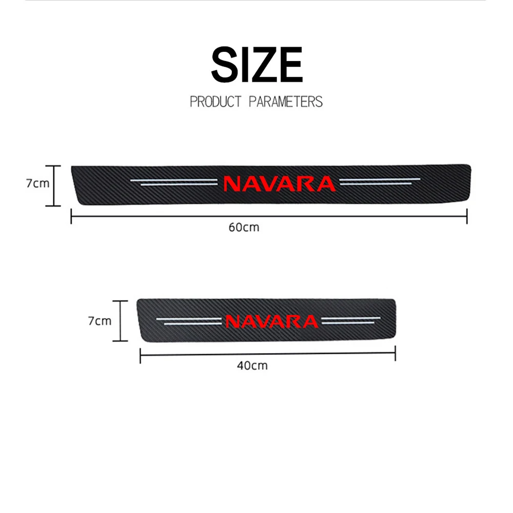 for Nissan navara np300 at32 rhd pro-4x n-trek 4pcs Car threshold Car sticker car accessories