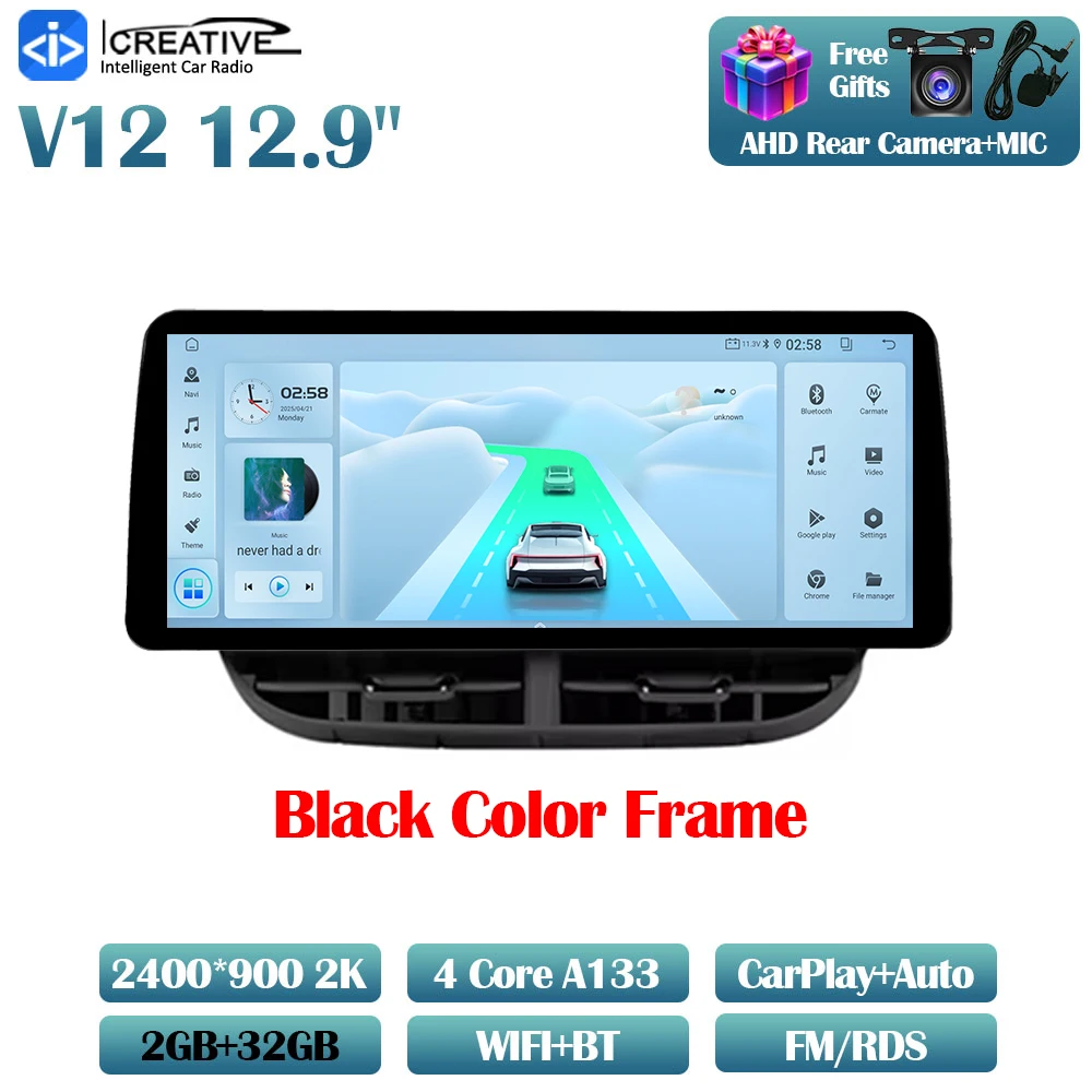 Android 13 Autoradio Voor Fiat 500 2007-2014 Carplay Auto Multimedia Stereo 360 Camera Navigatie GPS Intelligente 5G Video speler