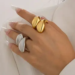 DIEZI Punk Irregular Rings For Women Men Hip Hop Fashion Girls Gold Silver Color Geometric Knuckle Joint Ring Party New Jewelry