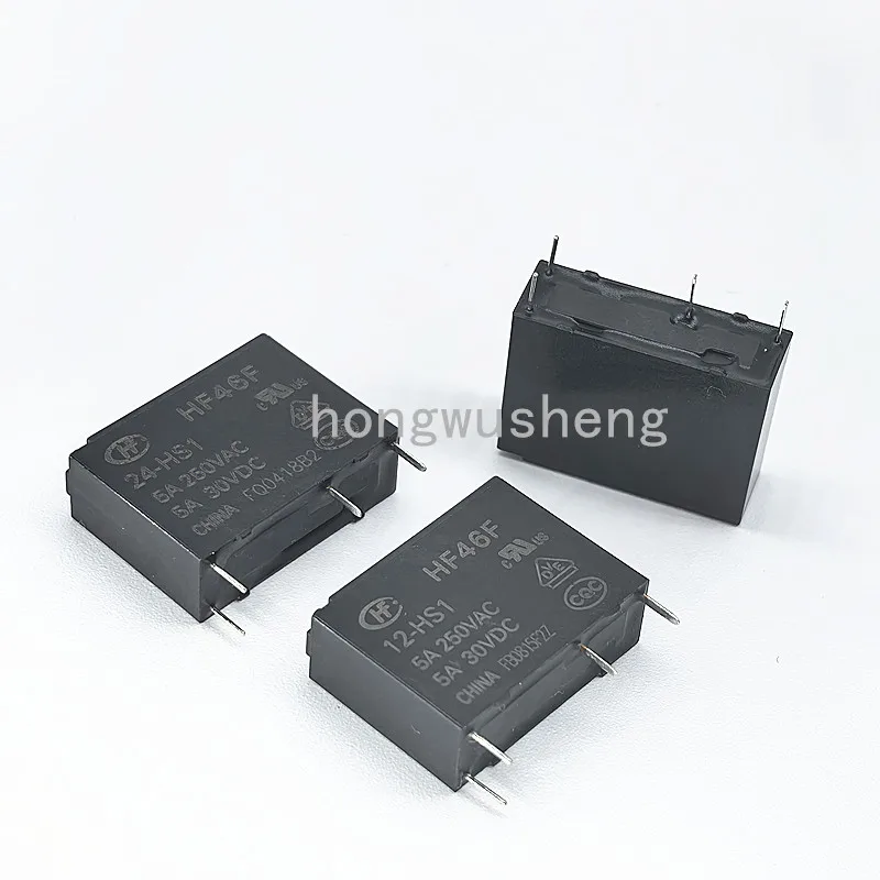 100% New 5pcs  HF46F-12-HS1   HF46F-24-HS1   HF46F-G-12-HS1   relay