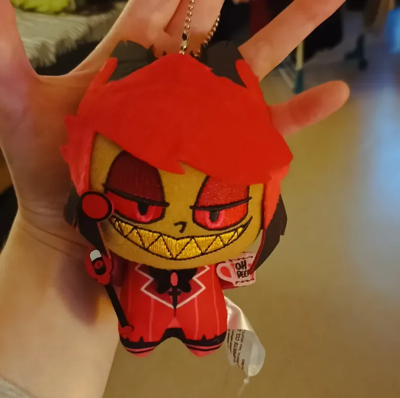 11cm Hazbin Hotel Alastor Anime Game Peripherals Soft Plush Stuffed Doll Ornament Toy Fans Gift Replica Edition Not Genuine