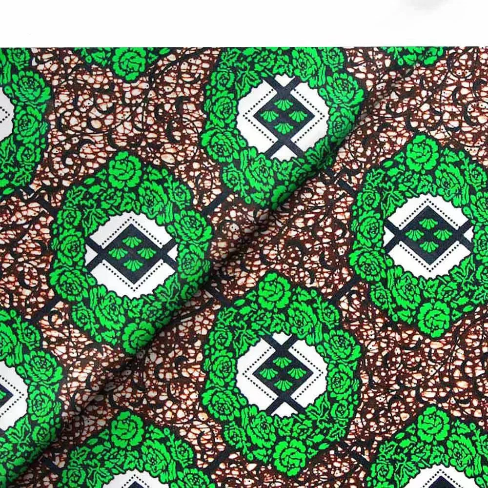 African Wax Fabric Ankara Block Prints Batik Dutch Fabric 6 Yards For Wedding Party 100% Original Real Wax Ankara Fabric