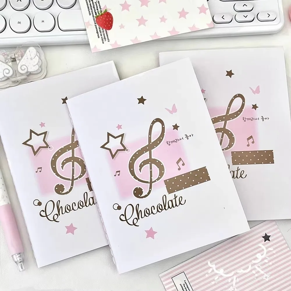 Korean Pink Brown A5 Handbook 36 Pages DIY Fixed Page Notebook High-Value Full-Color Inner Page Student Diary Notebook