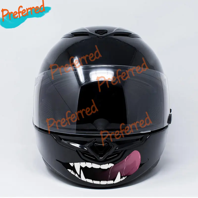 Horror Decals Scary Demon Teeth Helmet Car Stickers Funny Motorcycle Waterproof Camper Car Truck Laptop Bike Vinyl Decals