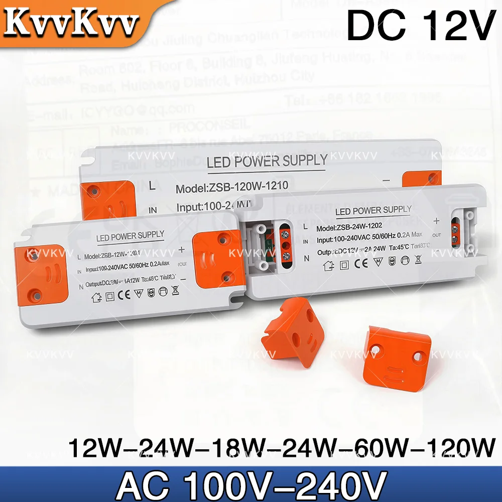 

Светодиодный драйвер 12 Вт 120 Вт Светодиодный источник питания AC 110 220 В 36 Вт DC12V Светодиодный трансформатор 18 Вт 24 Вт 60 Вт для домашнего адаптера светодиодных лент своими руками