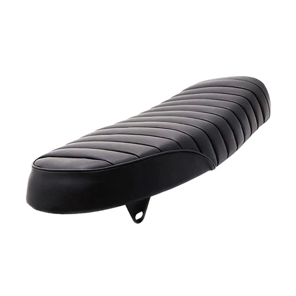 Retro Motorcycle Cushion PU Leather Cafe Racer Flat Brat Seat Universal Soft Bench for Honda CB500 CB550