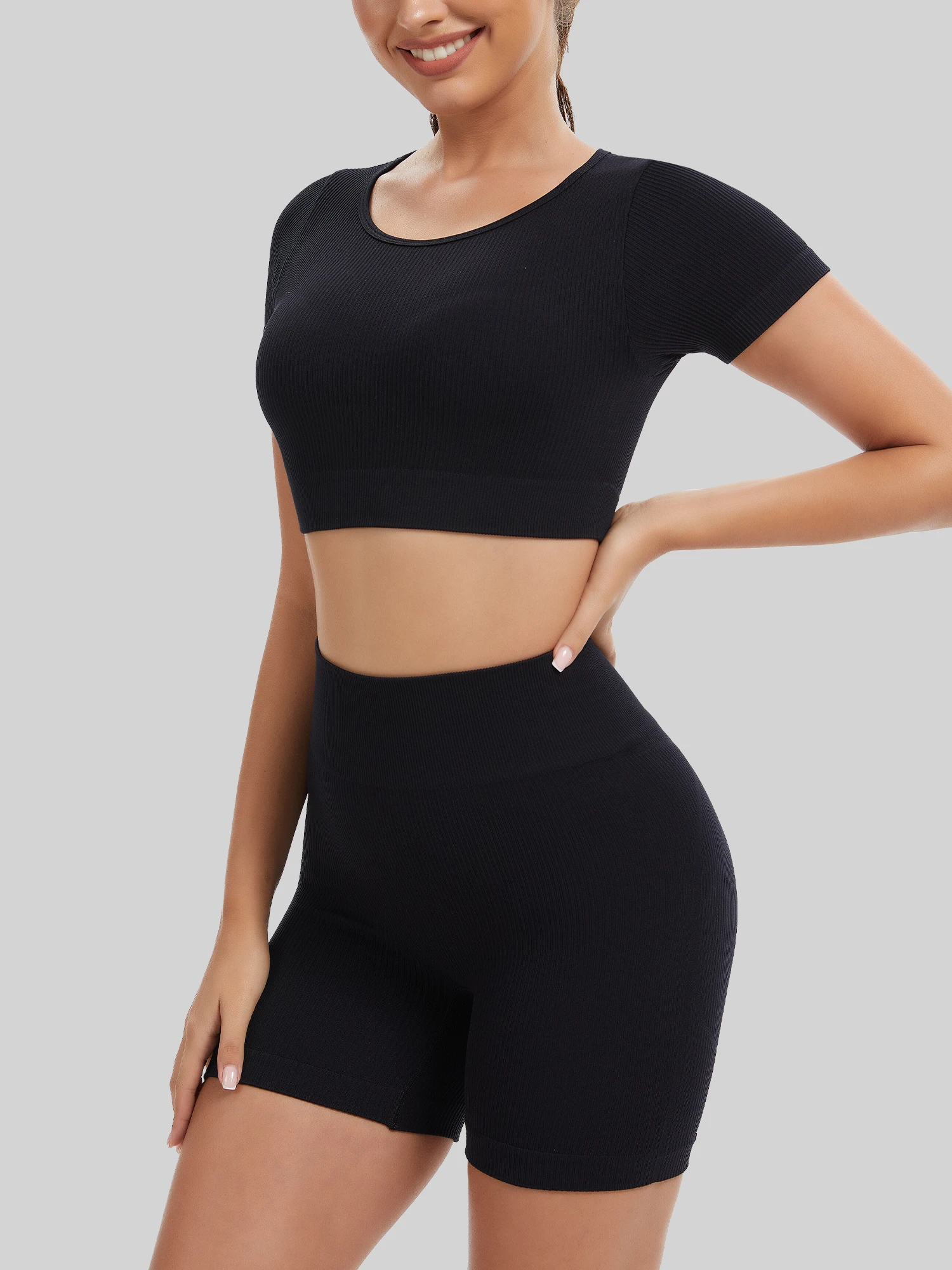 Yoga Set Sports Bra Outfit, Tight Slimming Running Gear, High-Intensity Training Two-Piece, Ideal for CrossFit Challenges