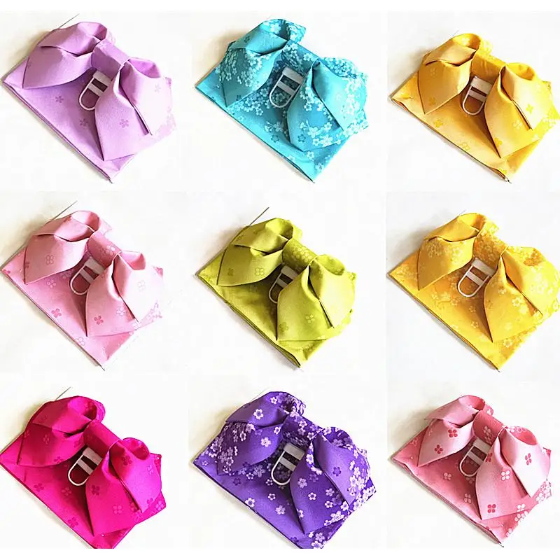 

Japanese Women's Multi-Color Floral Obi Belt Traditional Kimono/Yukata Waistband with Pre-Tied Bow for Festive Wear