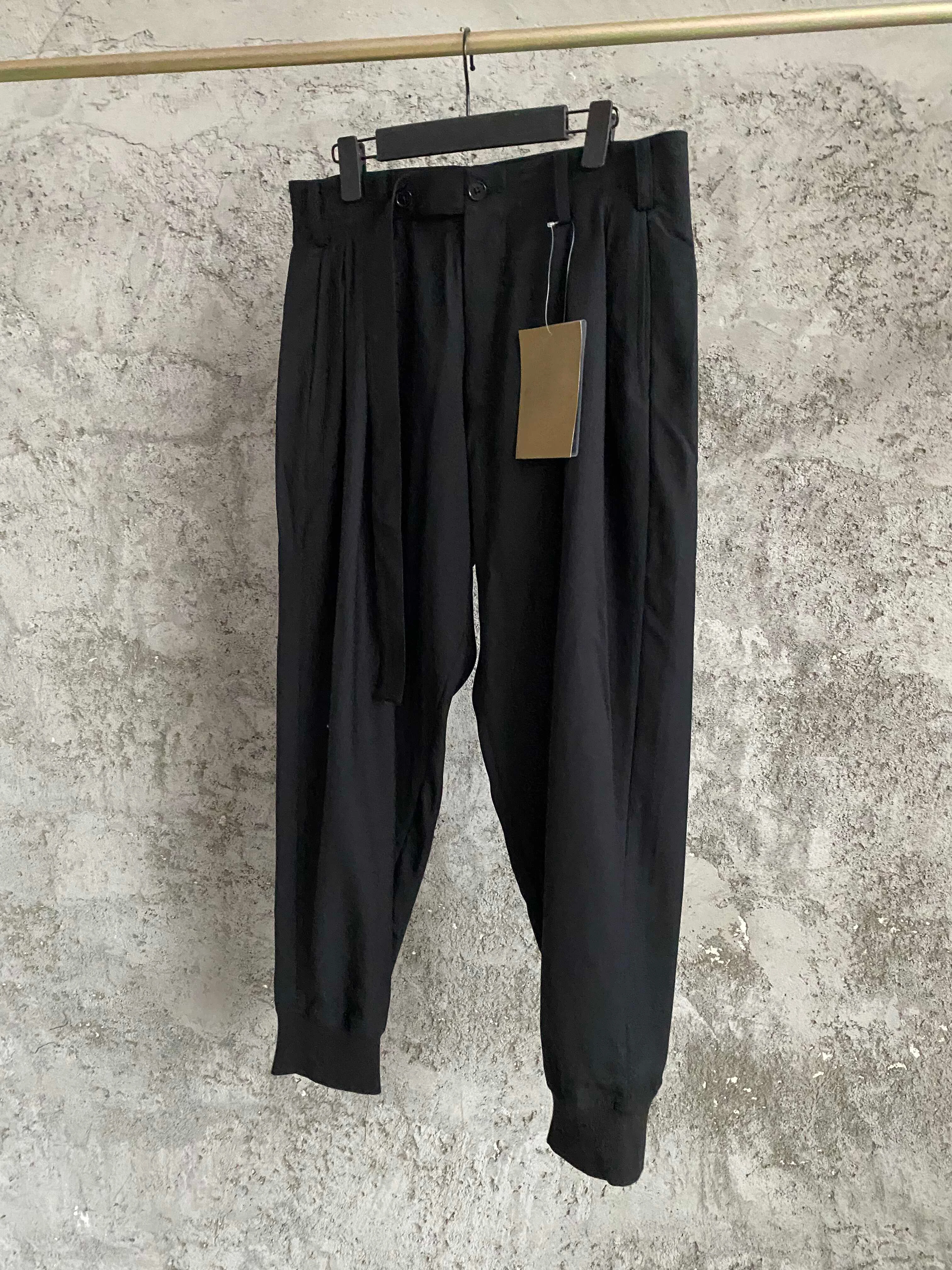 TOP-YAMAMOTO original design solid-color loose commuting trousers, straight-leg versatile casual pants, men's wool pants