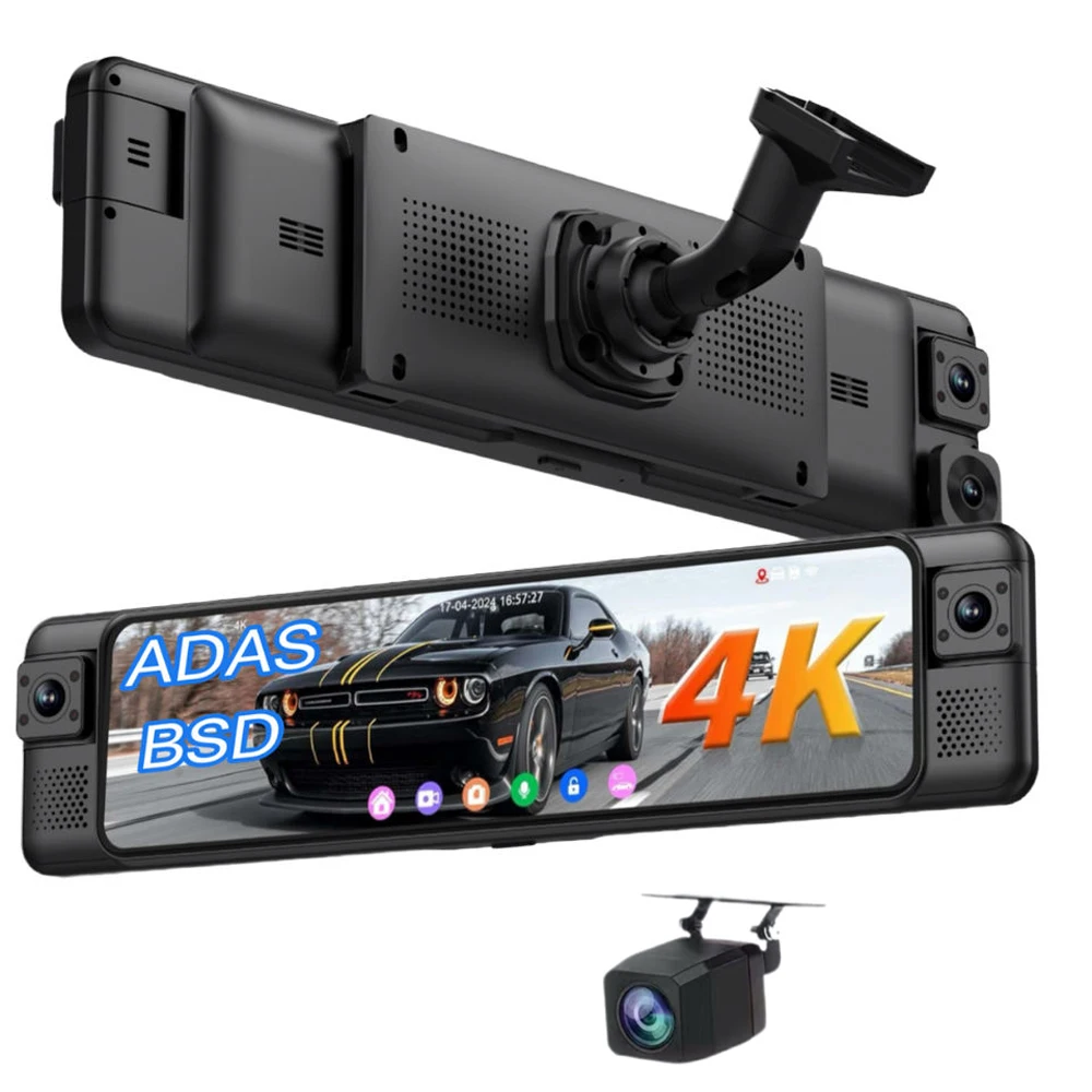 

4K Mirror Dash Cam 4 Channel WIFI ADAS BSD Blind Spot Detection Reverse Assist OEM RearView Mirror Car DVR with Special Bracket