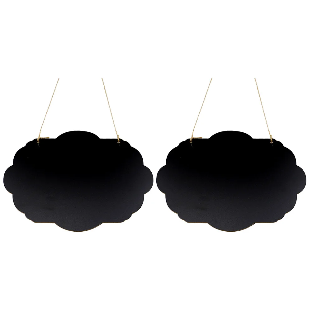 

2 Pcs Hanging Chalkboard Sign Wooden DIY Small Blackboard Pendant Blackboards Unique Door