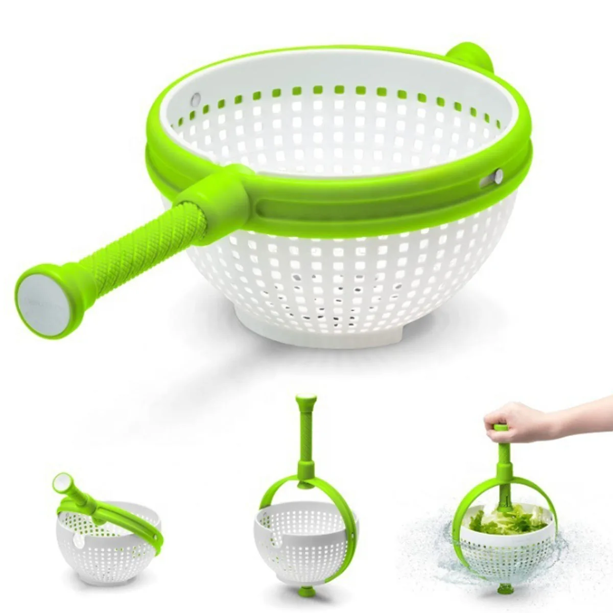 Salad Spin Dryer, Kitchen Vegetable Cleaner, Centrifugal Spin Water Drain Basket