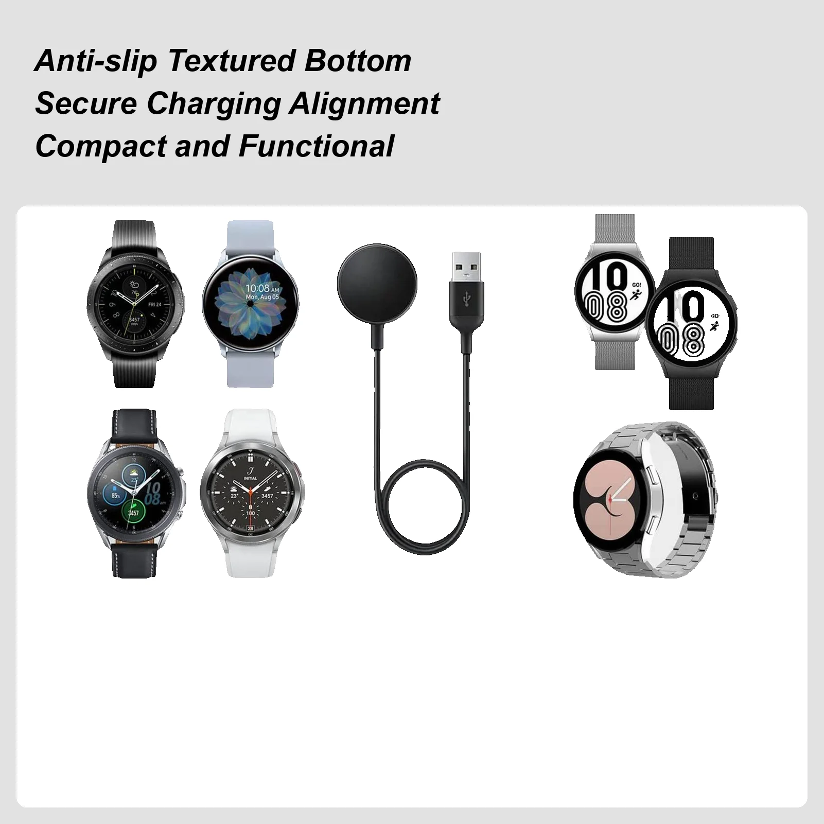 Для Samsung Galaxy Watch5/6/7Pro/Ultra подставка для часов, зарядное устройство, док-станция для часов, силиконовая нескользящая основа, беспроводная док-станция