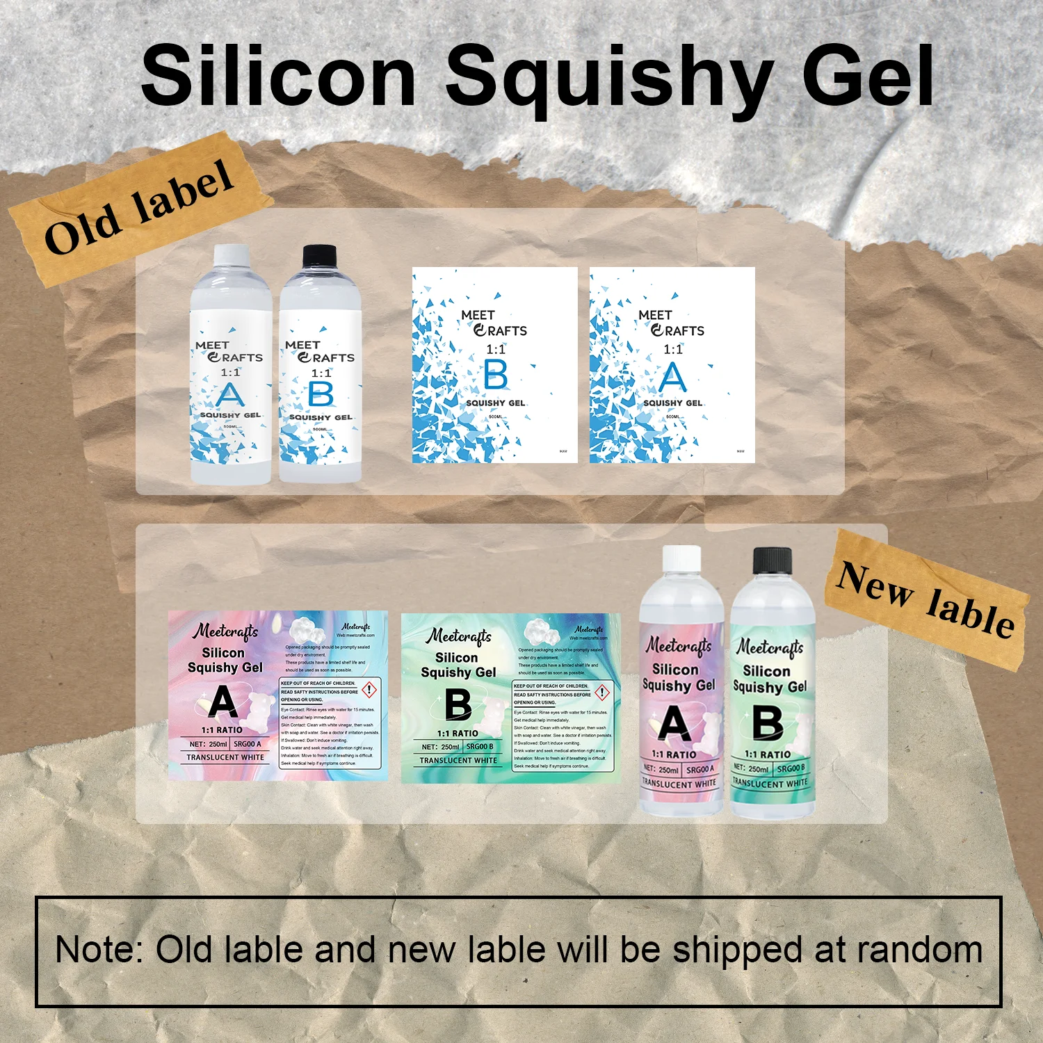 Meetcrafts 1:1 AB Squishy Resin Gel Soft Liquid Squishy Making Kits DIY Decompression Squeezing Toys Gift Resin Glue