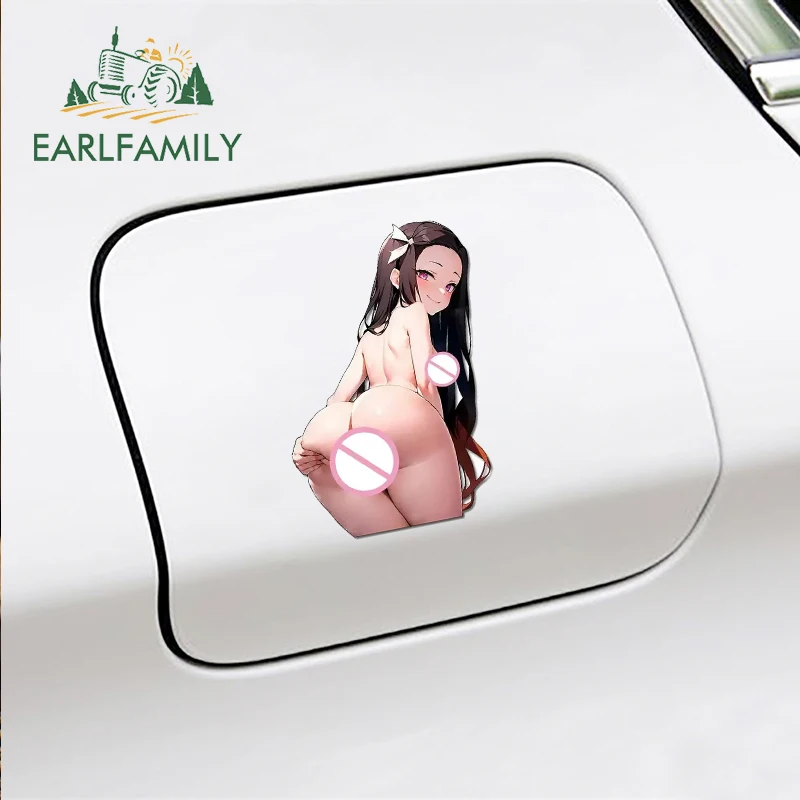 EARLFAMILY 13cm X 9.2cm Anime Sexy NSFW Girl Car Stickers Big Butt Anime Vinyl Car Accessories Decal Waterproof RV JDM