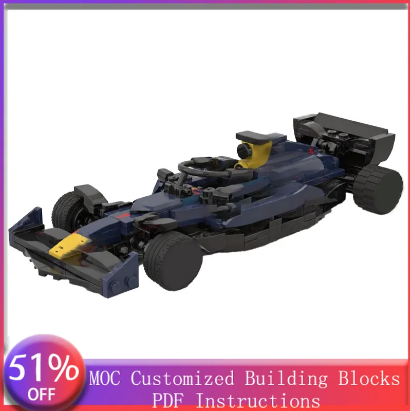 

302 детали, гоночный автомобиль, красный, B19, MOC, модульный конструктор, простая технология, детская модель, развивающая игрушка, подарок на Рождество