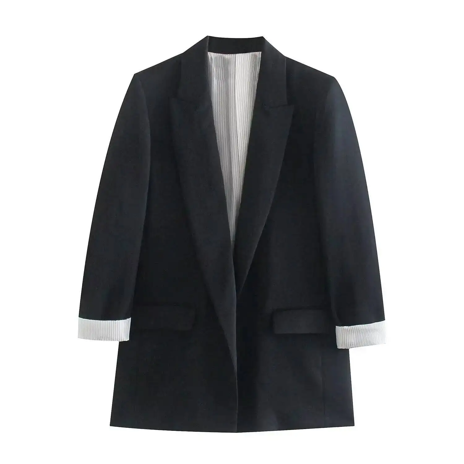 

2025 Fashion Women's Clothing Autum New Versatile Lapel Two-Button Loose Suit Street Style Casual Jacket