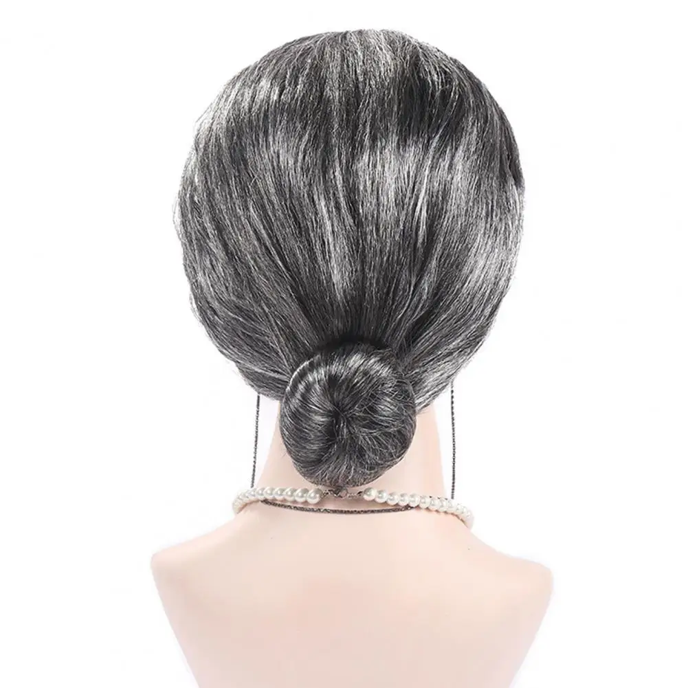 

1 комплект костюма старой леди, мягкий, пушистый, гладкий, с имитацией ролевых игр, дышащий, для Хэллоуина, серого бабушки, парик для косплея, комплект для вечеринки