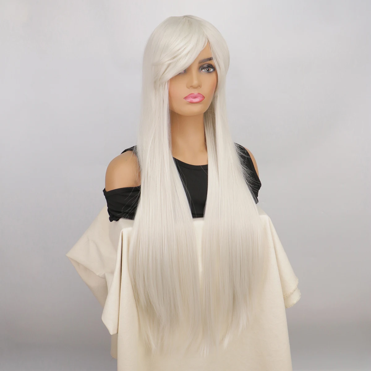 Anime Sliver White Cosplay Wigs Character Play Long Straight Sliver Cosplay Wigs Synthetic Wigs Hair