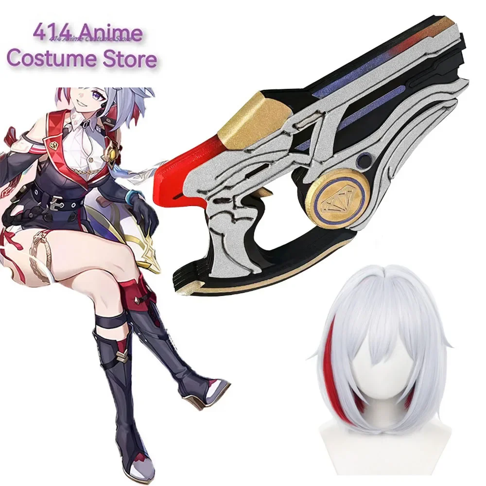 Game Honkai Star Rail Topaz Cosplay Props Gun Anime Carnival Halloween Party Roleplay Accessories Heat Resistant Wig Hair