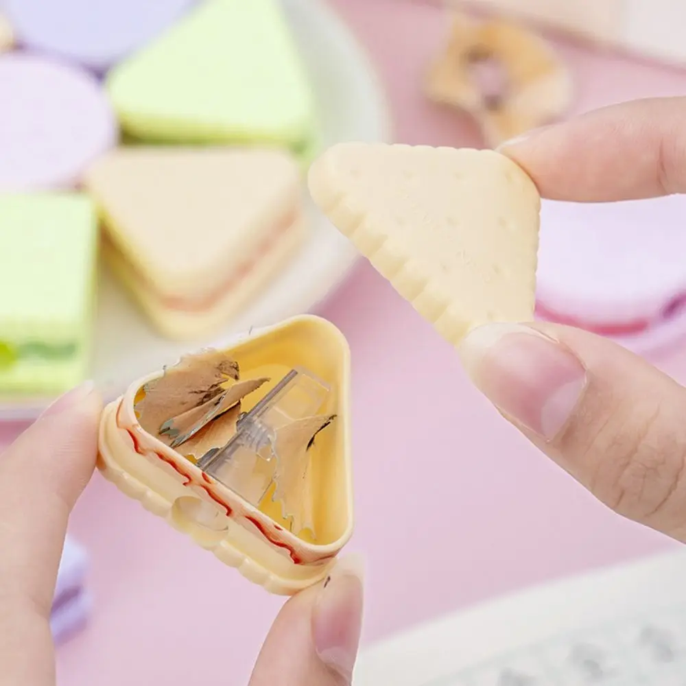 Creative Cookies Pencil Sharpener Pencil Cutter Sketching Drawing Writing Plastic Random Candy Colors Stationery Children