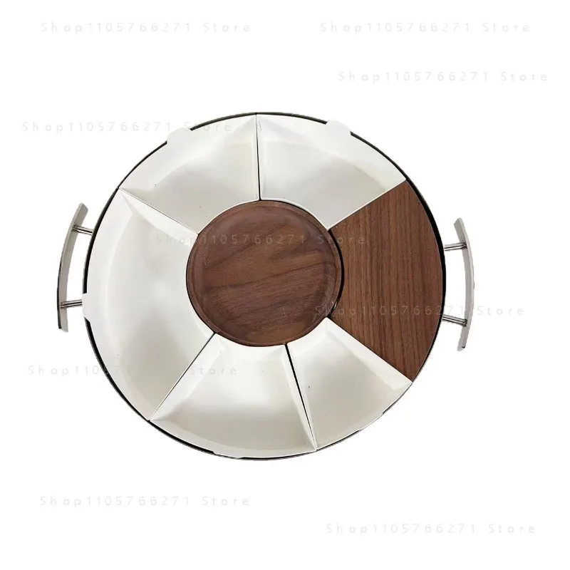 Afternoon Tea Saucer Creative Light Luxury Stainless Steel Snack Tray Western Food Tray Housewarming New Home Storage Ornament