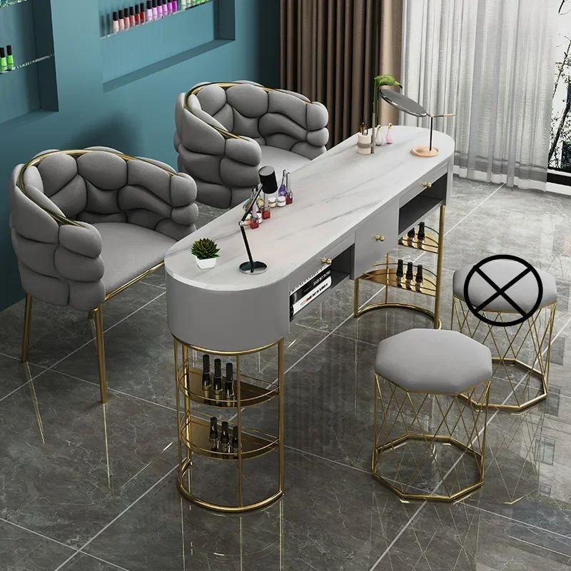 Luxury Design Storage Nail Table Manicure Elegant Unique Space Saving Nail Tables Nageltisch Mit Absaugung Salon Furniture