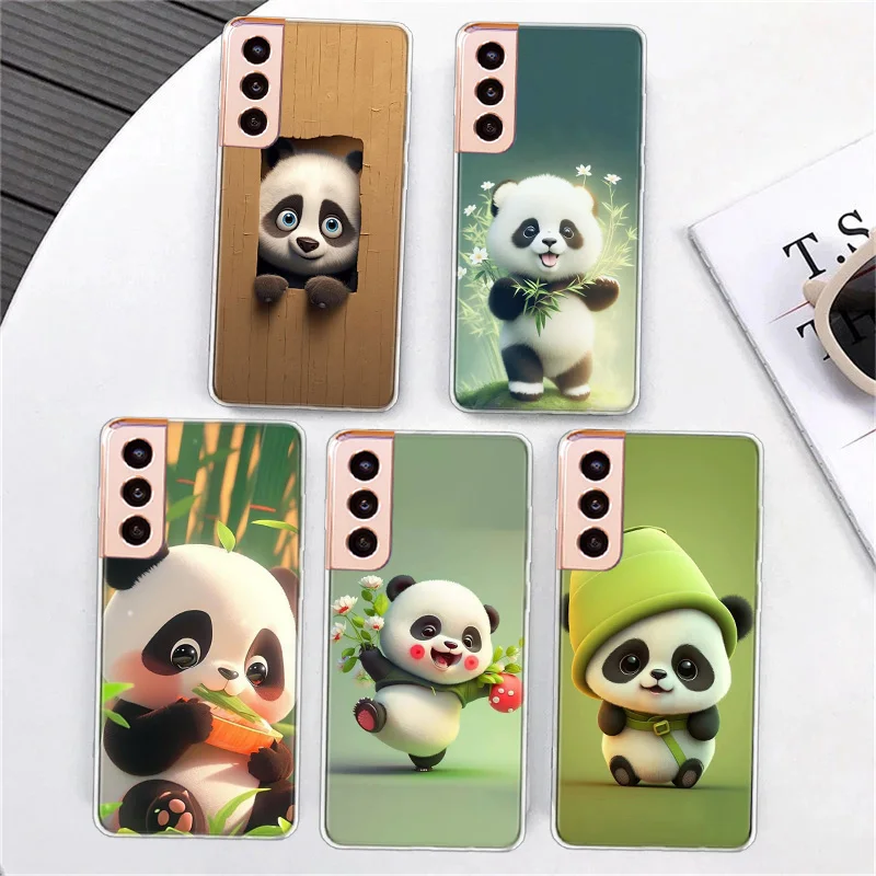 Panda Cute Skills Phone Case For Samsung A15 A25 A35 A55 Galaxy A70 A50 A40 A30 A20 A20E A20S A05S M12 M21 M30 M31 M32 M51 M5