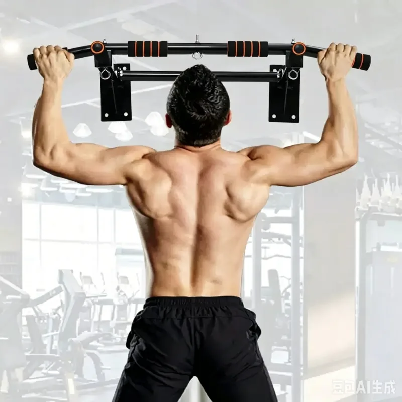 Wandmontierte Klimmzugstange für das Home-Gym, Hochbelastbare Klimmzugstange mit Multi-Griff-Handgriffen, Indoor-Trainingsgerät für Oberkörpertraining, Krafttraining, Liegestütze, Dips
