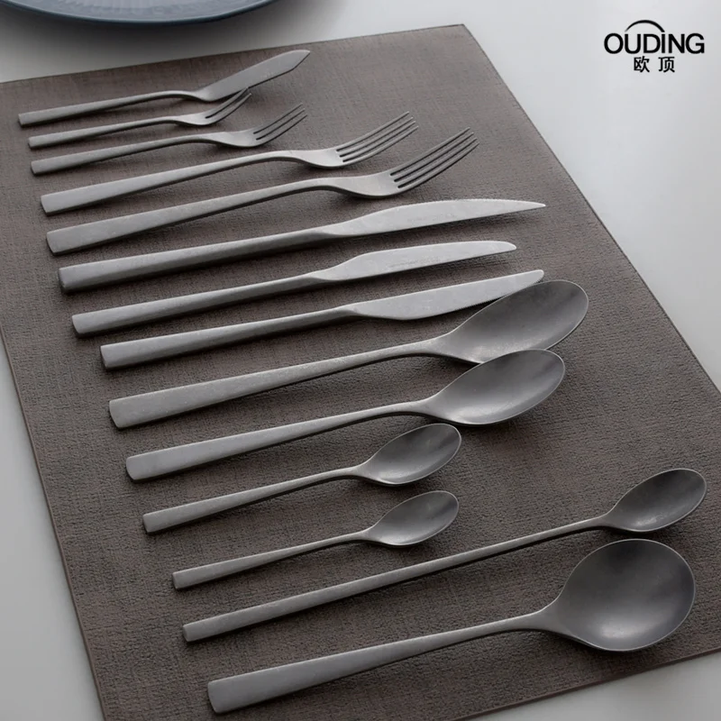 

Nordic Snowflake INS Retro Design 304 Stainless Steel Tableware Steak Knife and Fork Spoon Fruit Fork Long Handle Coffee Spoon