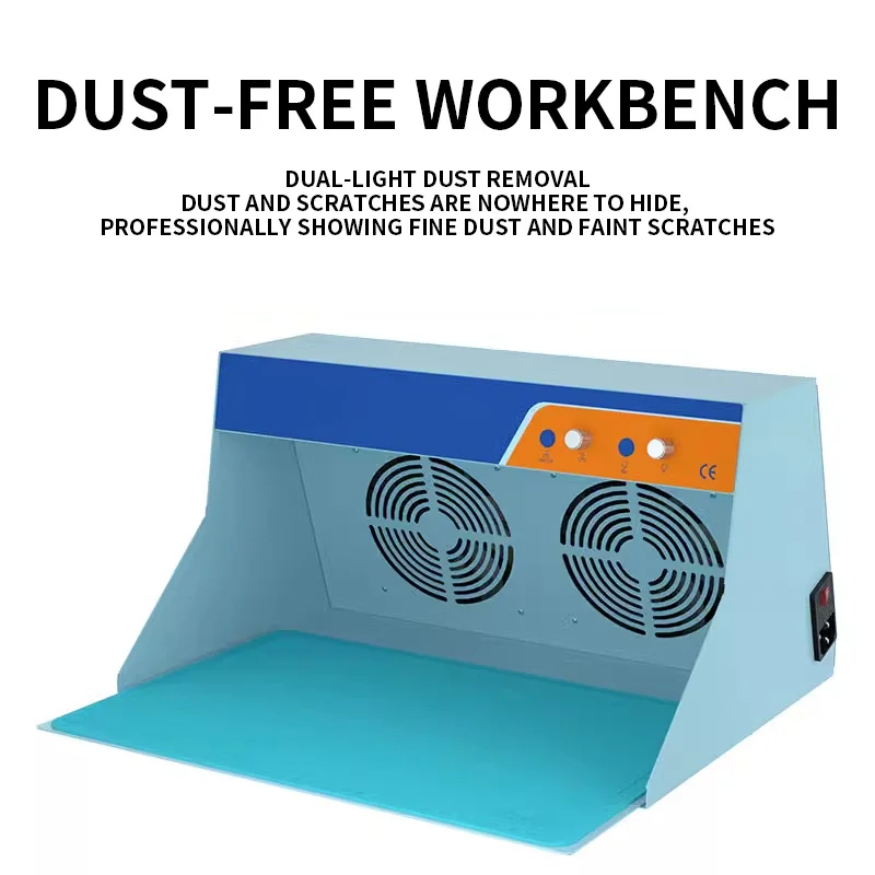 S-917C Mini Dust-Free Workbench, Dustproof, Dual Light, Anti Dust for LCD Refurbish and Pad Tablet, Mobile Phone Repair