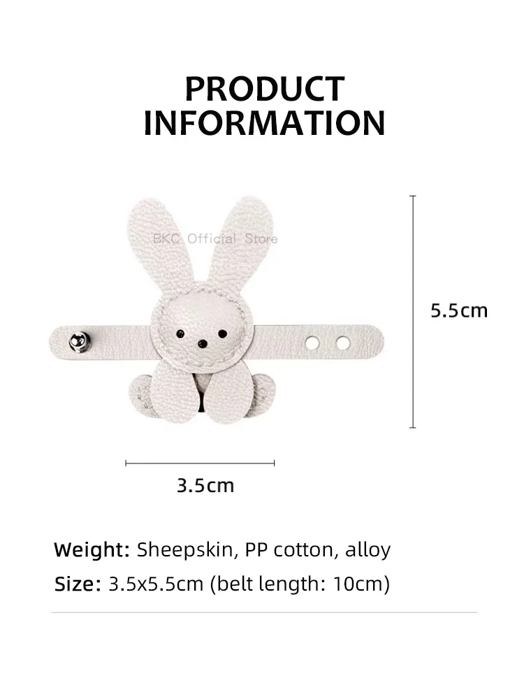 Handmade Rabbit Bag Charm,Sheepskin Bunny Bag Accessory, Adjustable Saddle Stitch,Original Design Cute Bag Ornament for All Bags