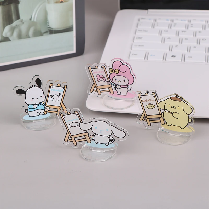 Criativa Sanrio Melody Kuromi Cinnamoroll Marca Acrílica, Desktop Inspirational Learning Decoração