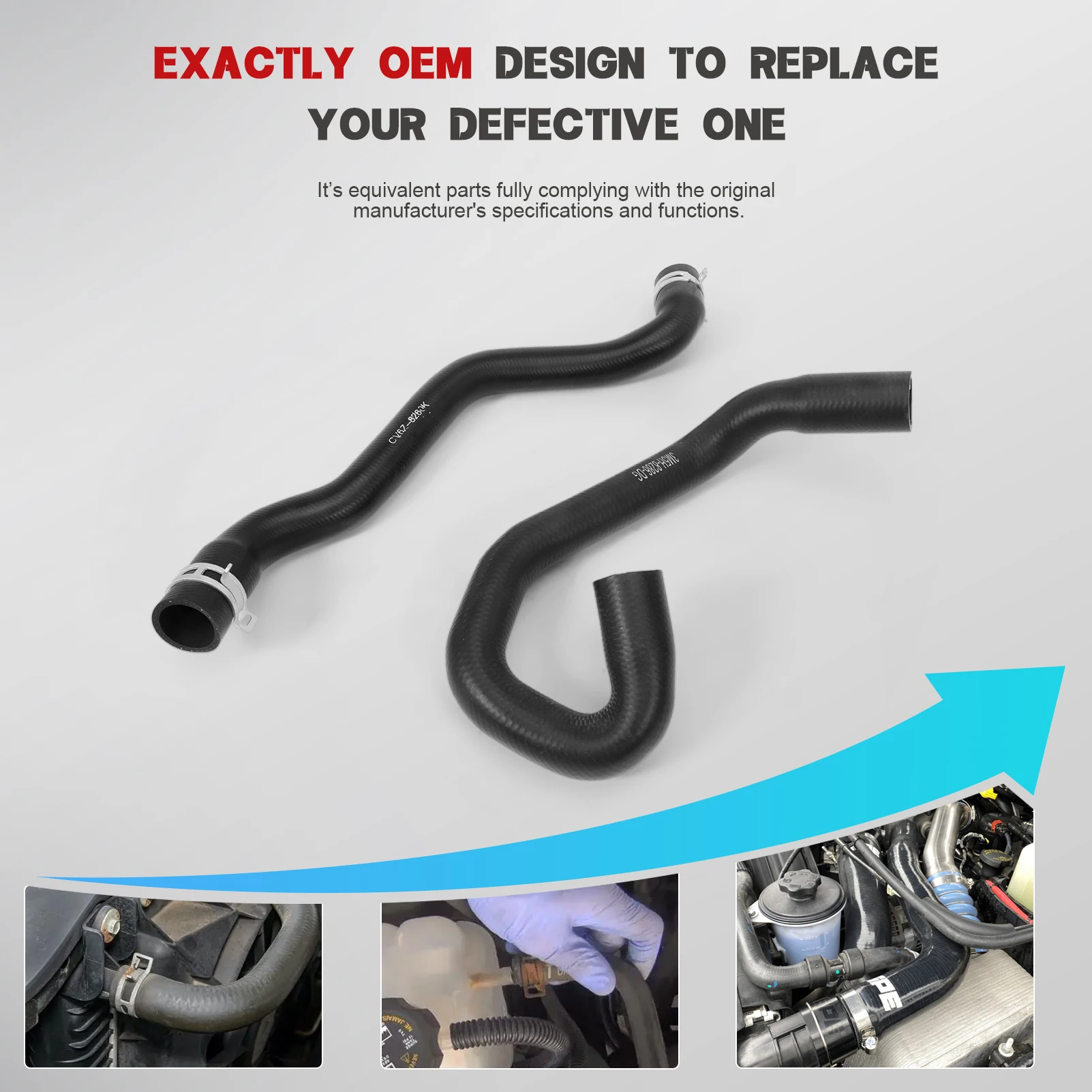 أنبوب خرطوم تبريد المبرد السفلي والعلوي، خط خزان المبرد مناسب للتركيز 2012-2018 2.0L، CV6Z8286K، CV6Z-8286-K #2